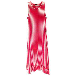 J. Crew Red and White Striped Maxi Dress
